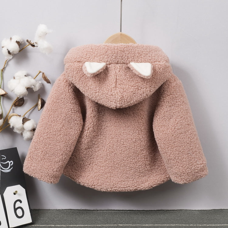 Boys and girls cashmere thick coat