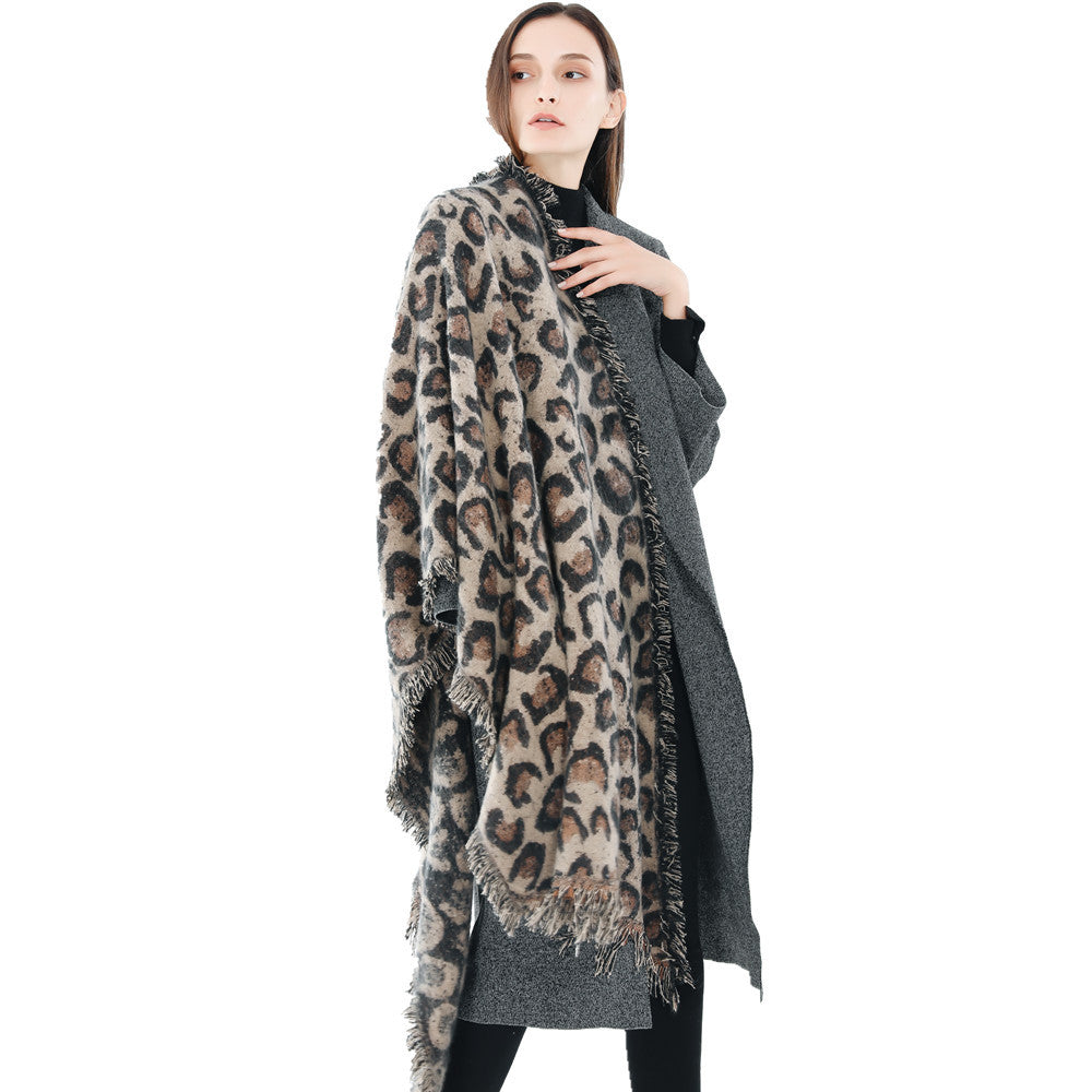 Animal leopard imitation cashmere