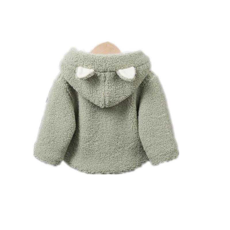 Boys and girls cashmere thick coat