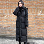 Womens Knee-Length Loose Plus-Size Padded Cotton Jacket Coats