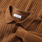 Men's Vertical V-neck Young Lapel Casual Sweater
